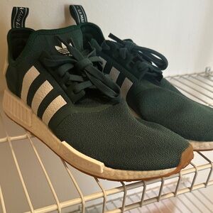 Adidas Forest Green and White NMD Sneakers